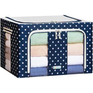 Storage Bin Box High capacity Foldable Container Organizer Metal  Frame Basket